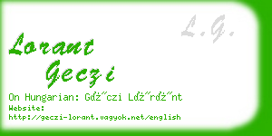 lorant geczi business card